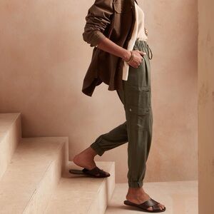 Banana Republic Tencel Cargo Jogger, Steel Green